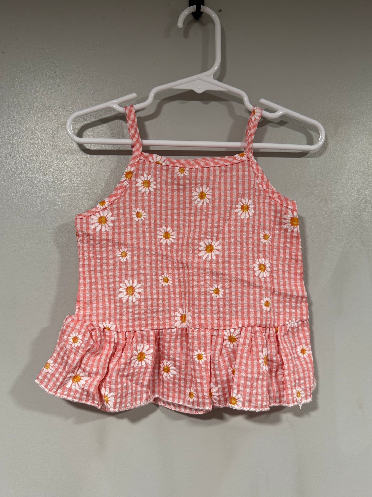 Pink Daisy Gingham Set