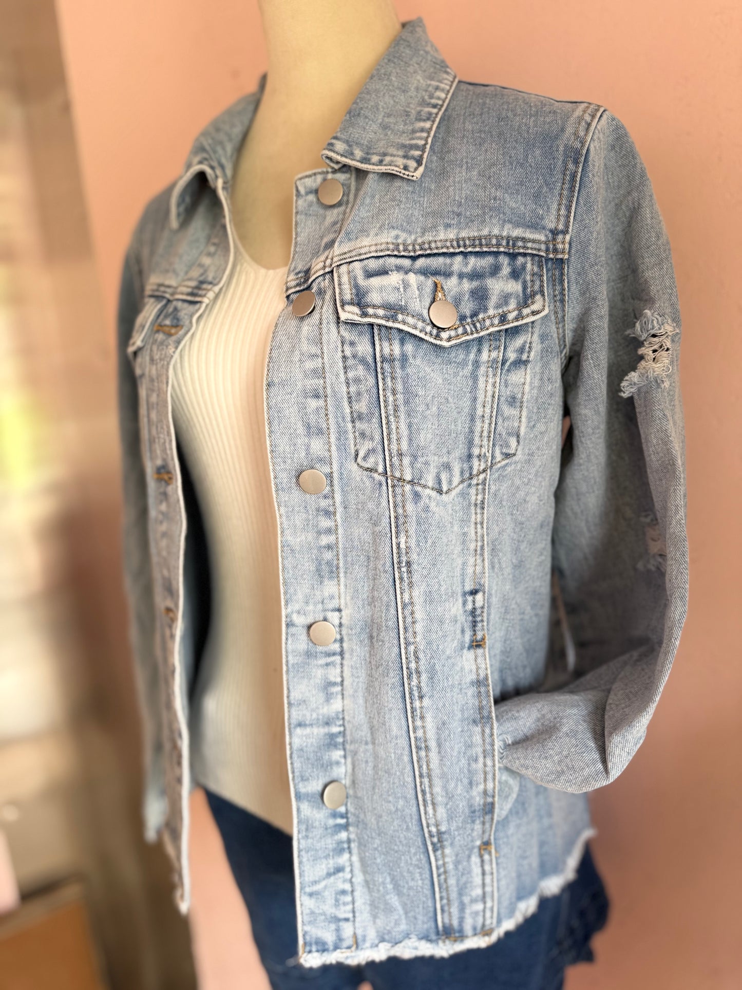 Raw Hem Denim Jacket