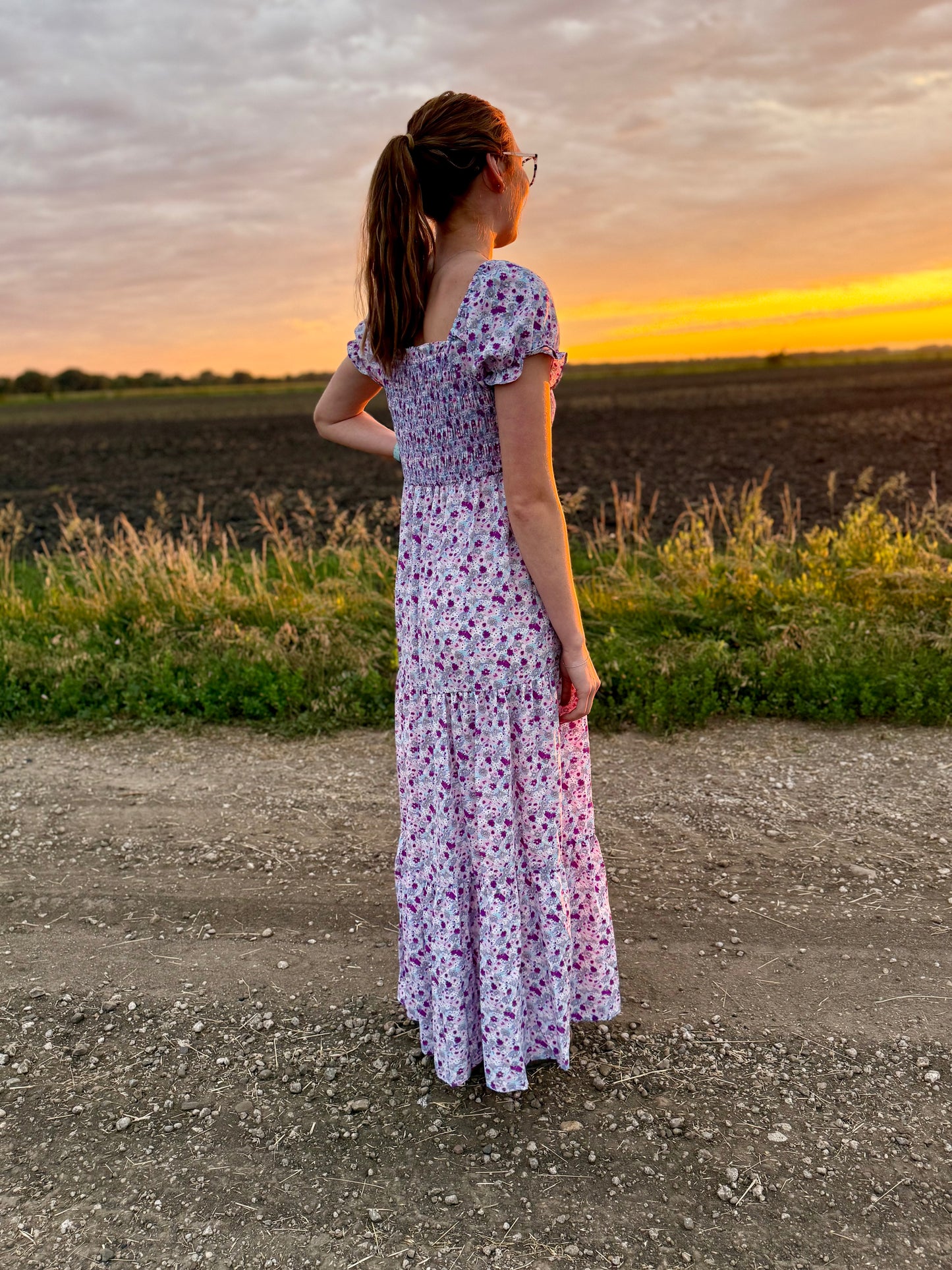 Purple Floral Maxi Dress