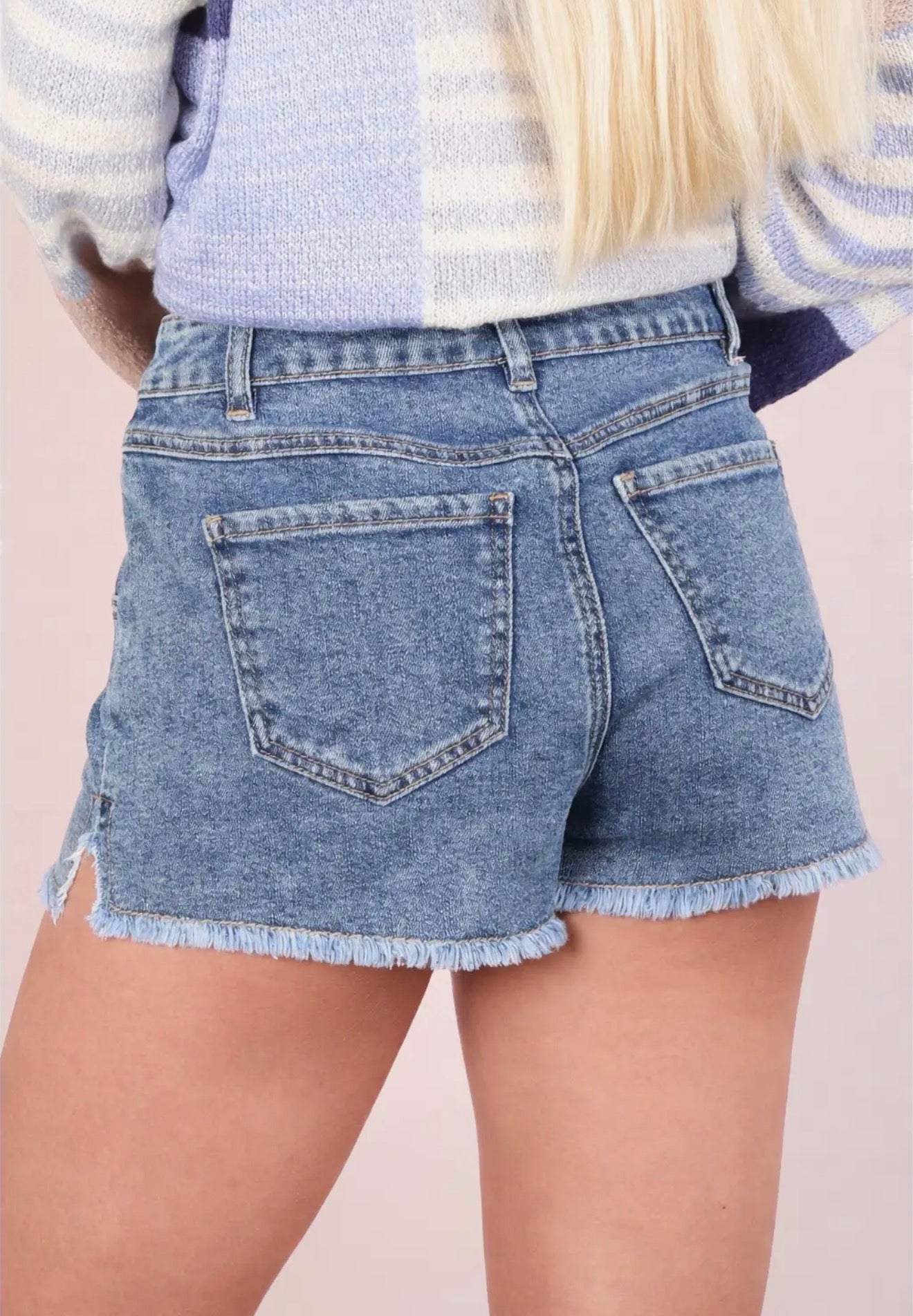 Frayed Denim Shorts