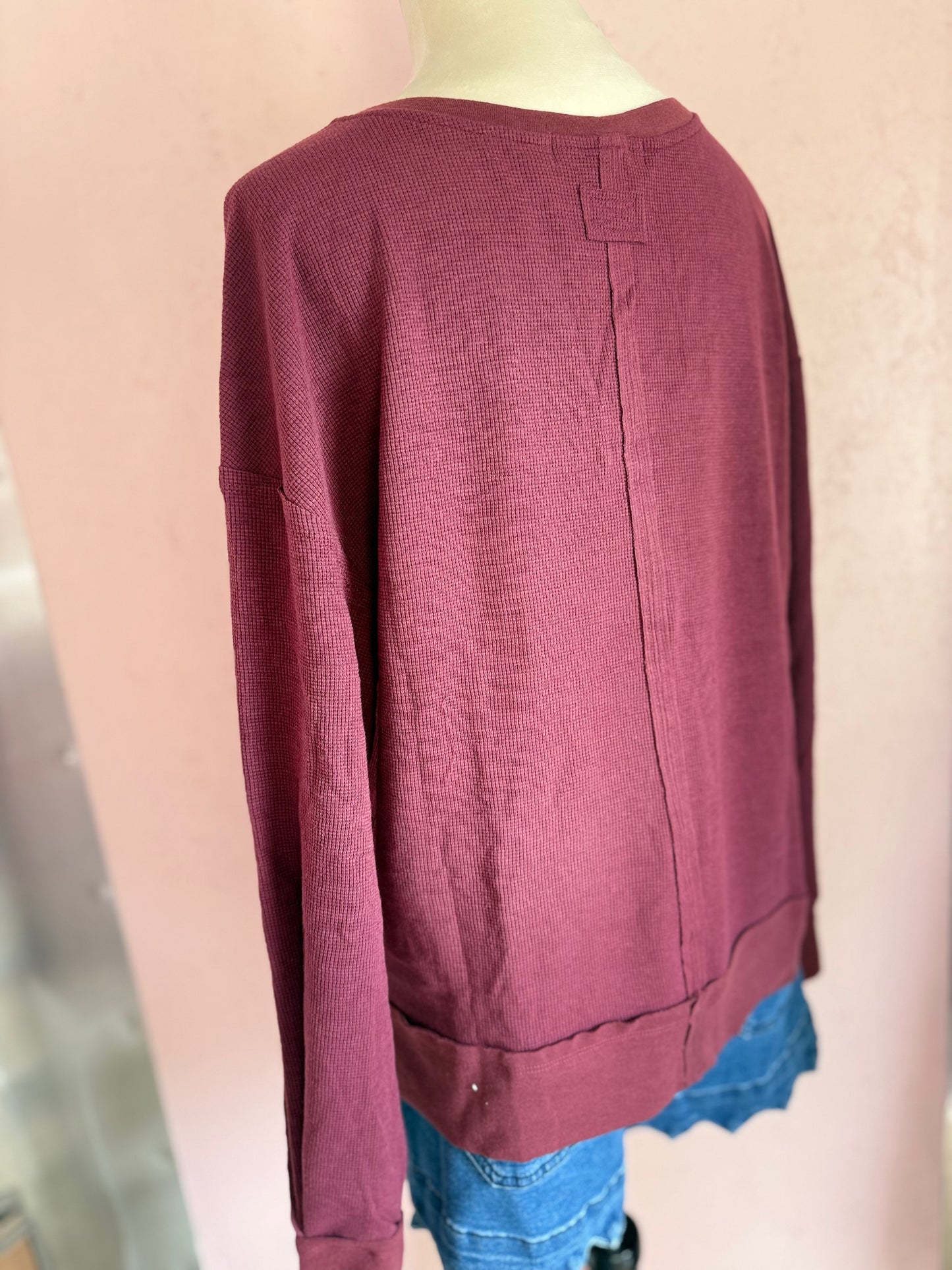 Waffle Knit Sweatshirt