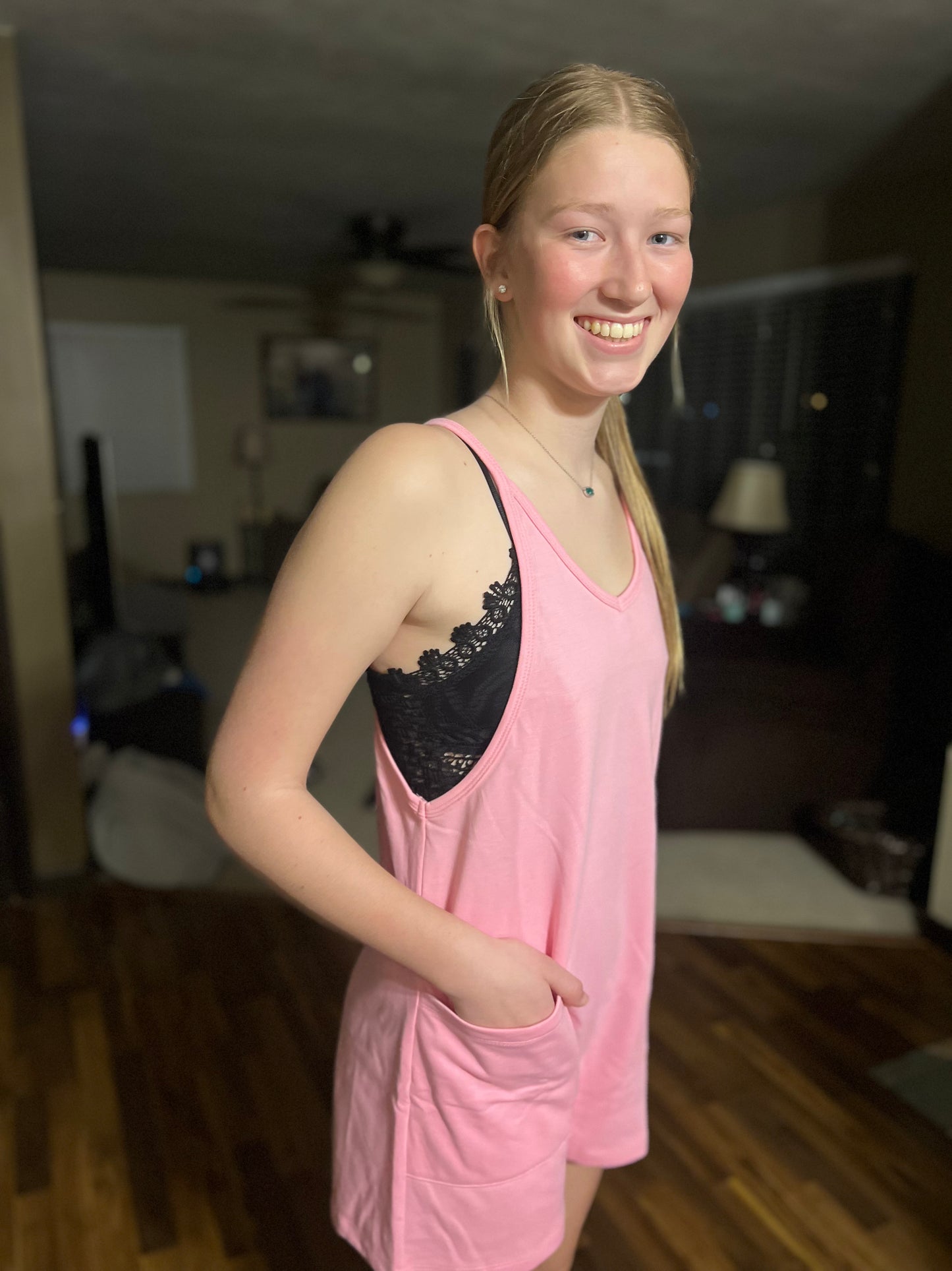 Pink Tank Romper
