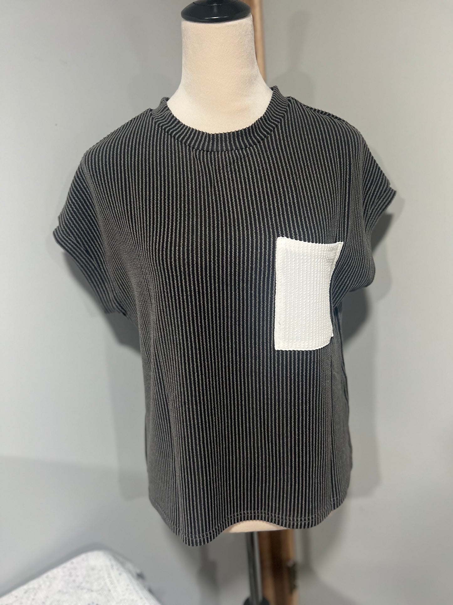 Grey Corded Top