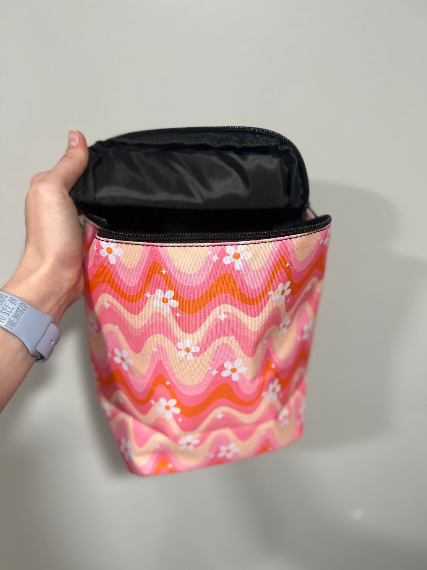 Groovy Floral Portable Car Trash Can