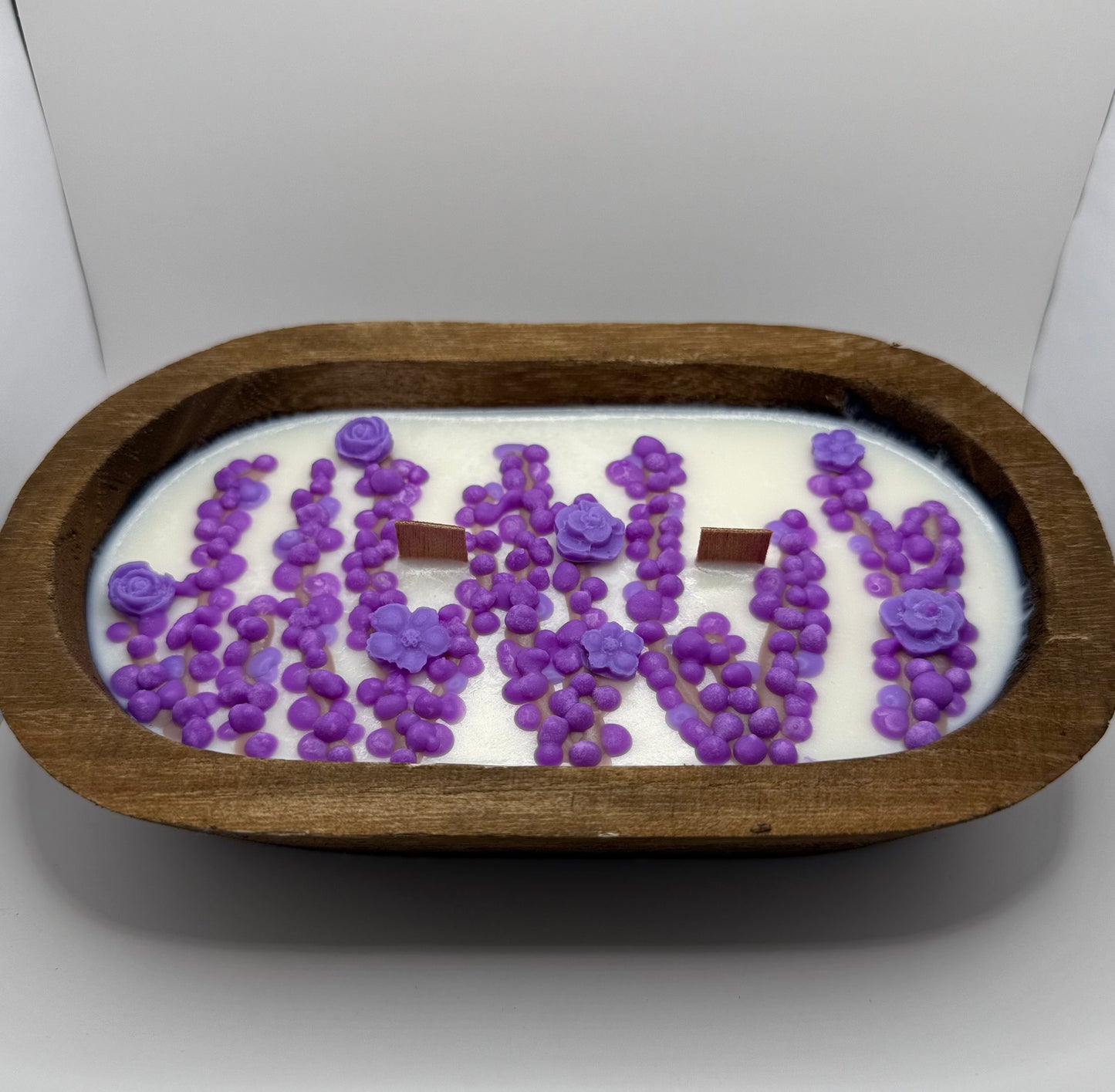 Lavender Woods Wooden Dough Bowl Candle
