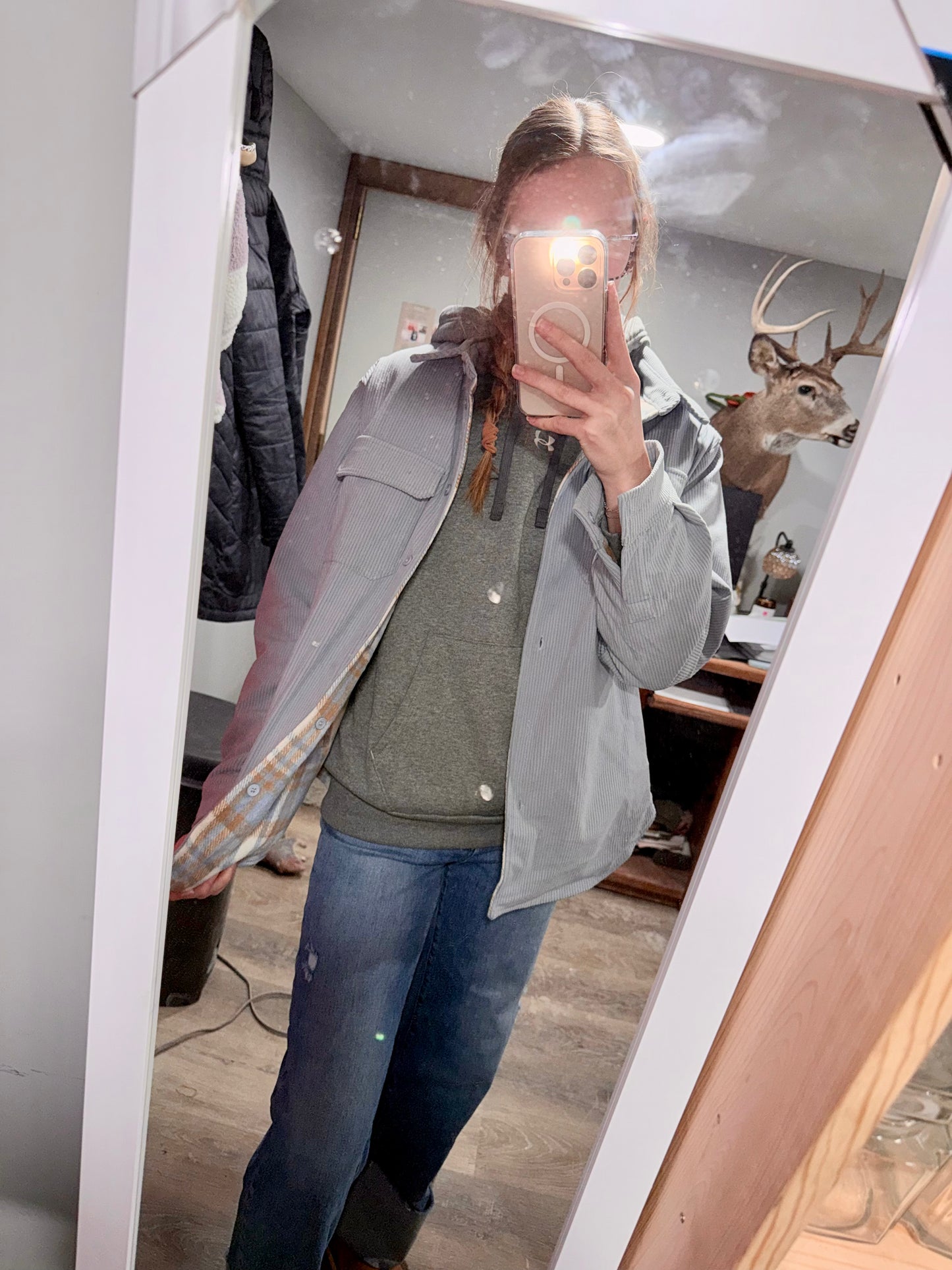 Blue Corduroy Reversible Flannel