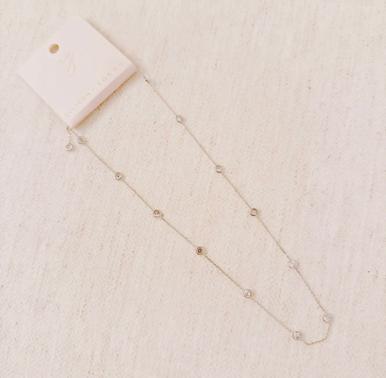 A Dozen of Bezel Sparkle Station Necklace