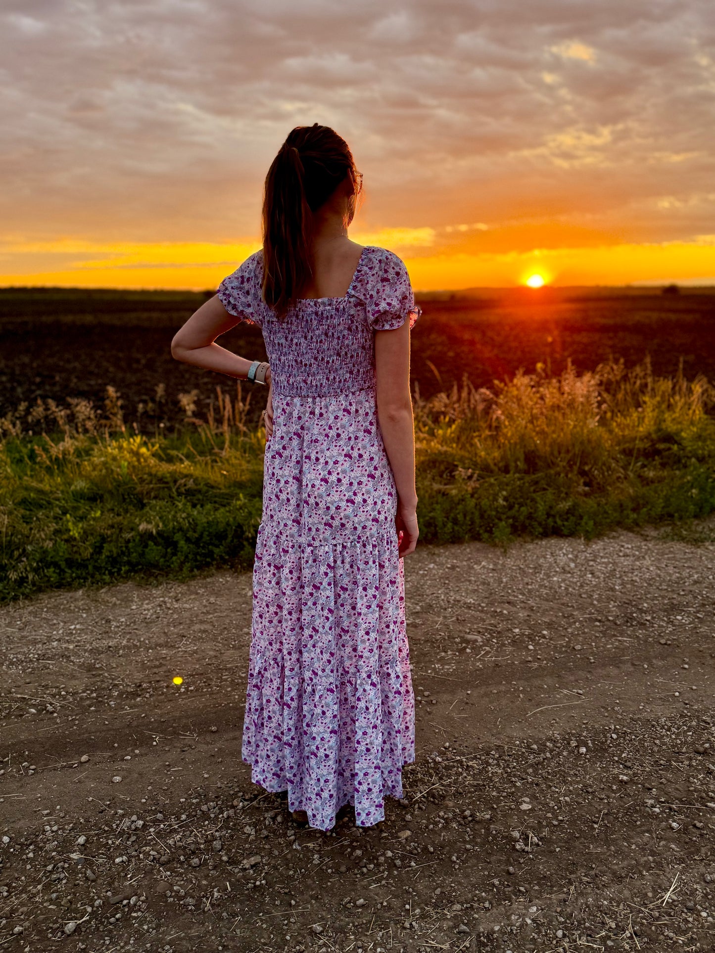 Purple Floral Maxi Dress