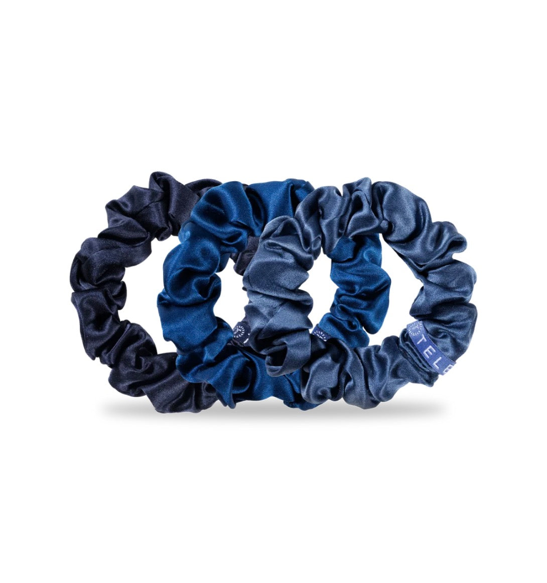Teleties Midnight Rain Silk Scrunchies | Large