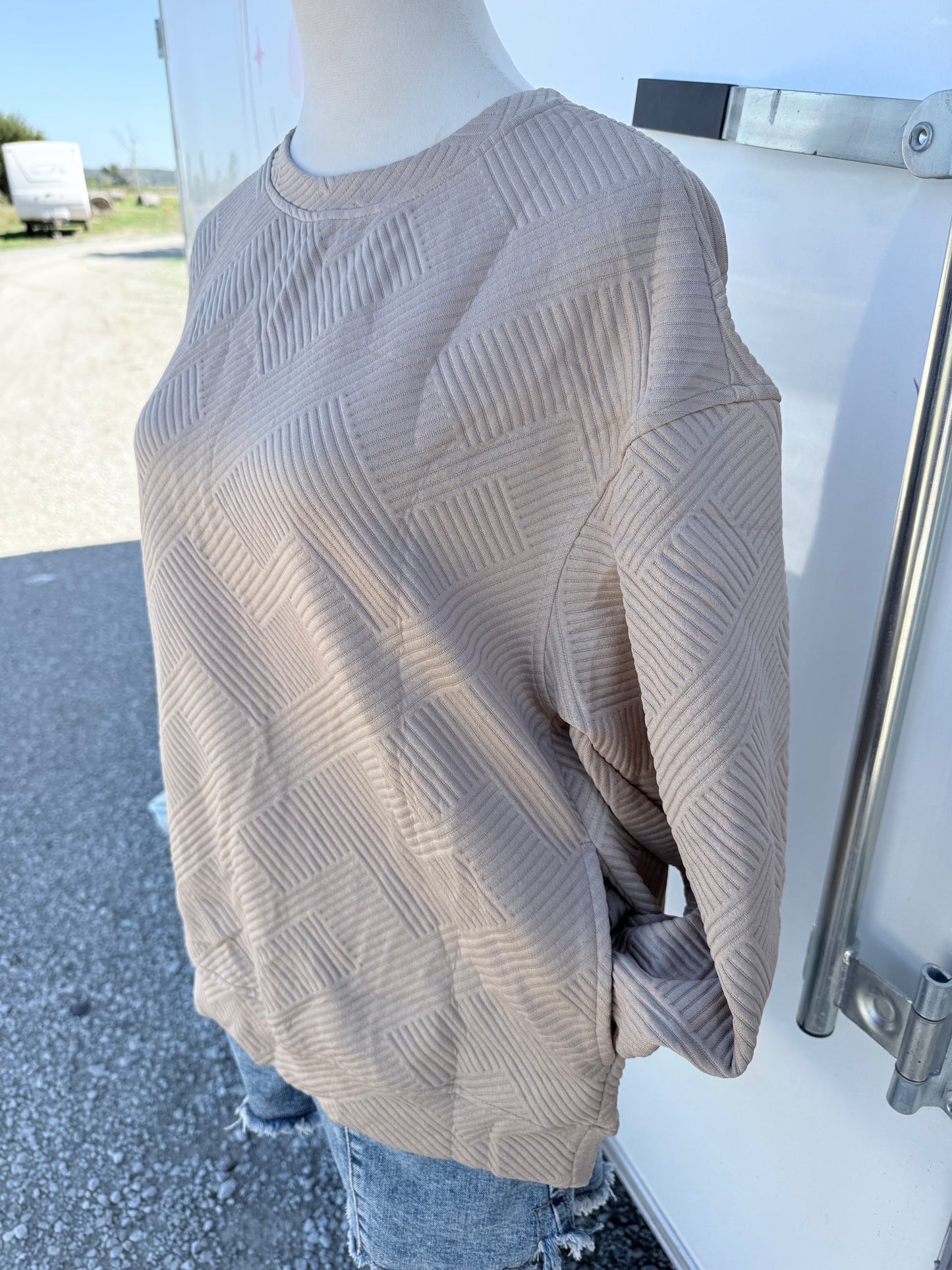 Textured Pocket Pullover