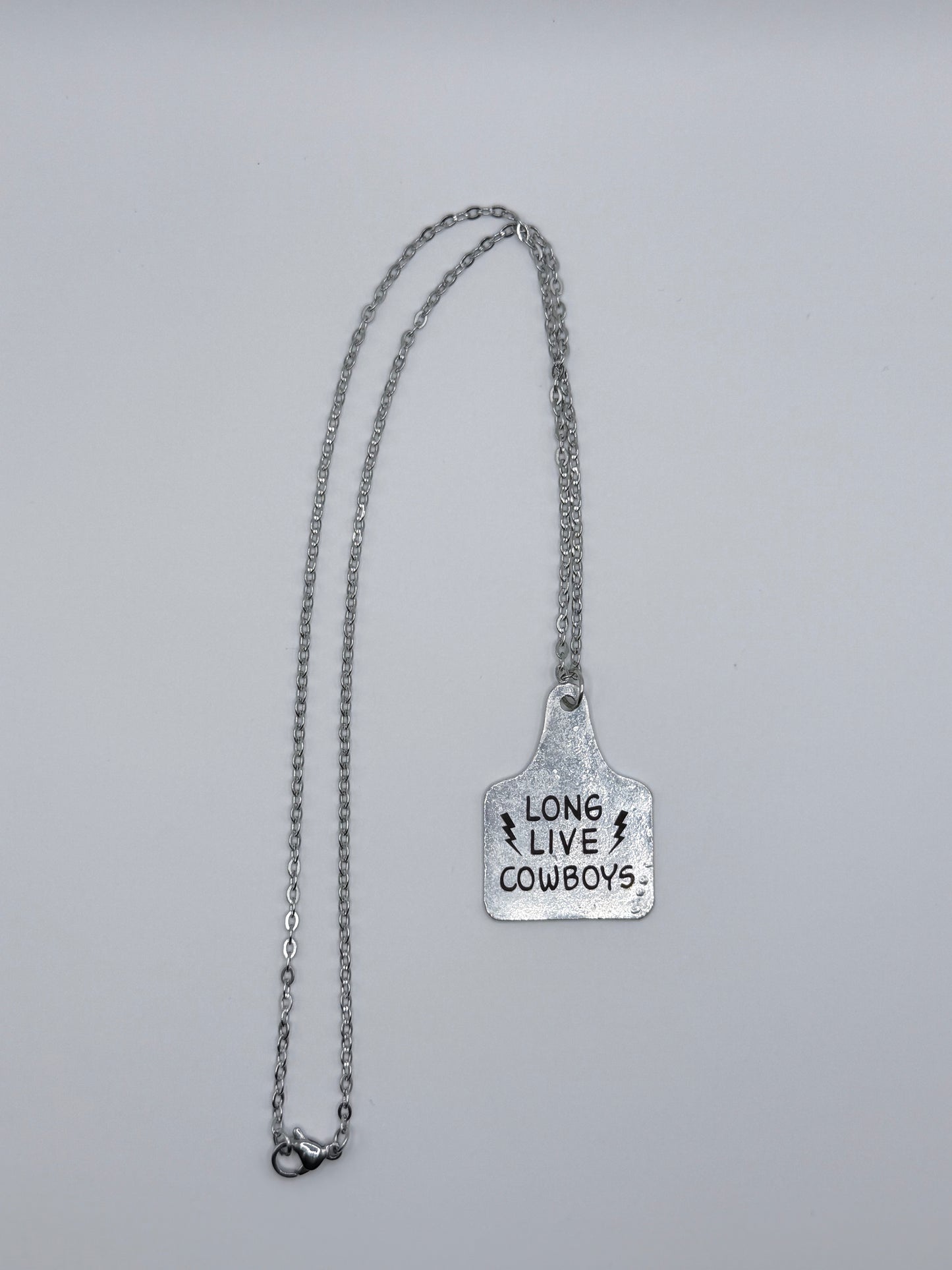 Long Live Cowboys Cow Tag Necklace