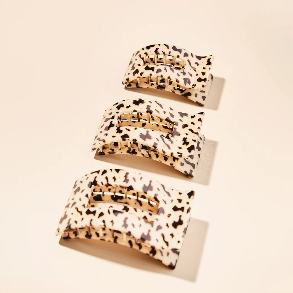 Teleties Blonde Tortoise Flat Rectangle Hair Clip | Large