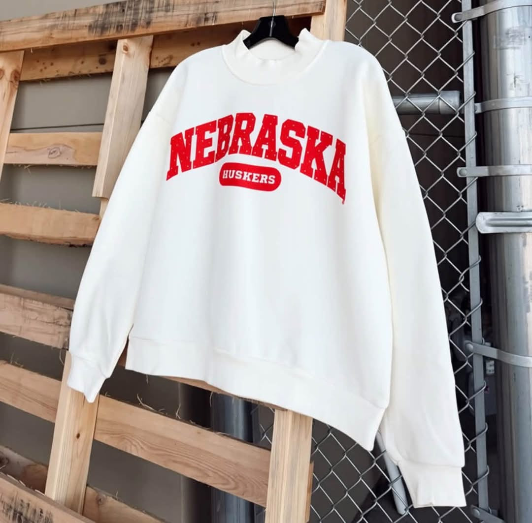 Nebraska Huskers Polka Dot Mock Neck || Arrives Mid November
