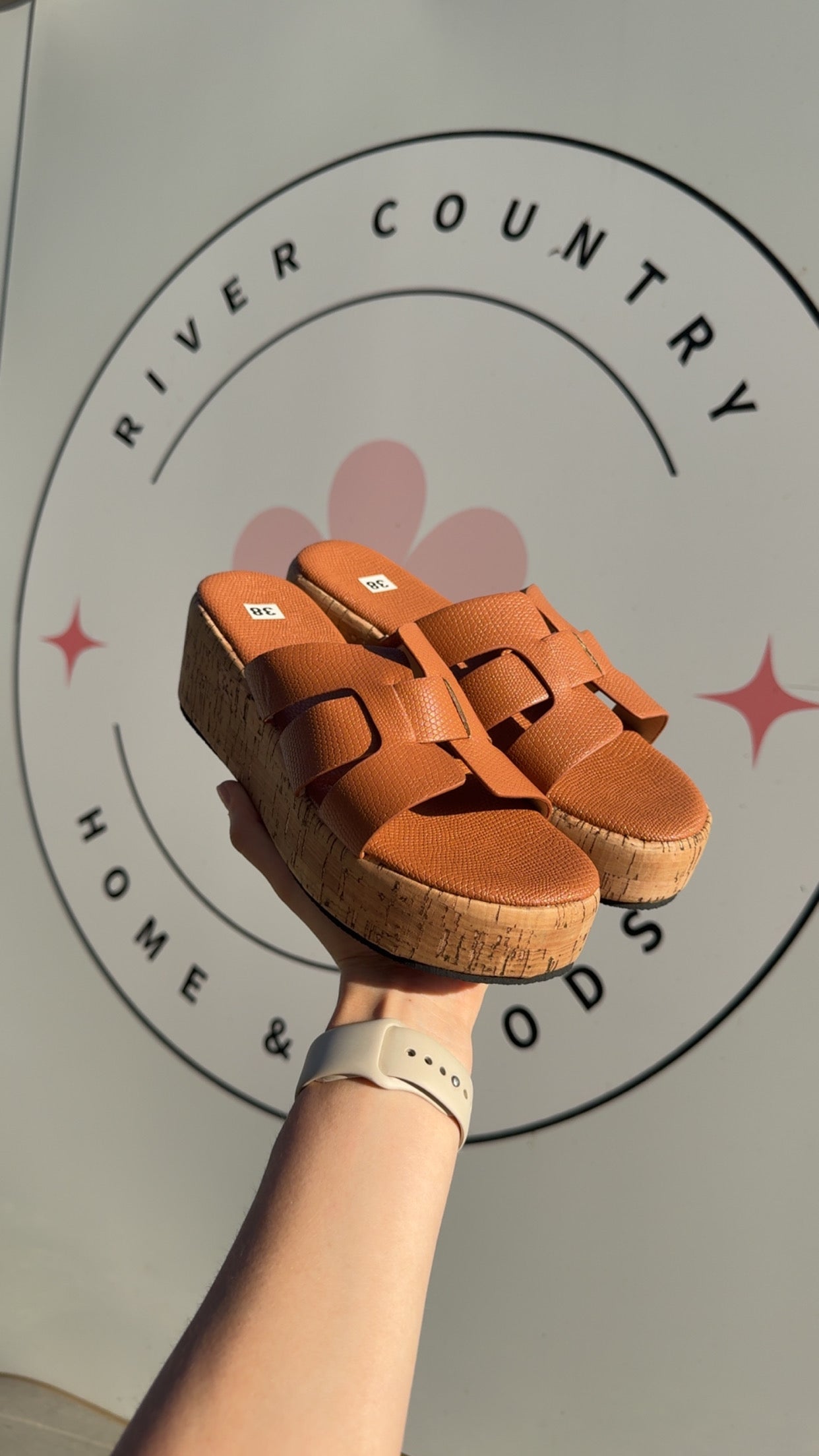 Leather Wedge Slippers
