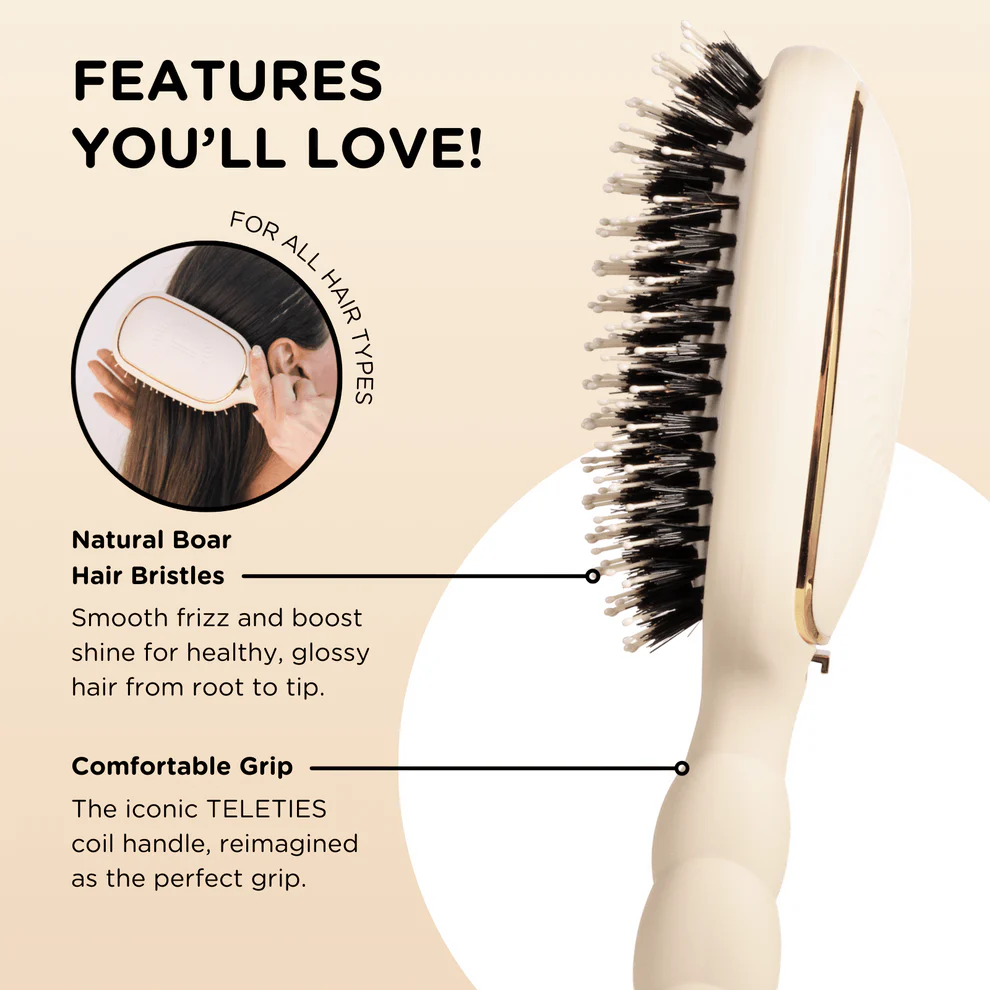 Teleties Boar Bristle Hair Brush