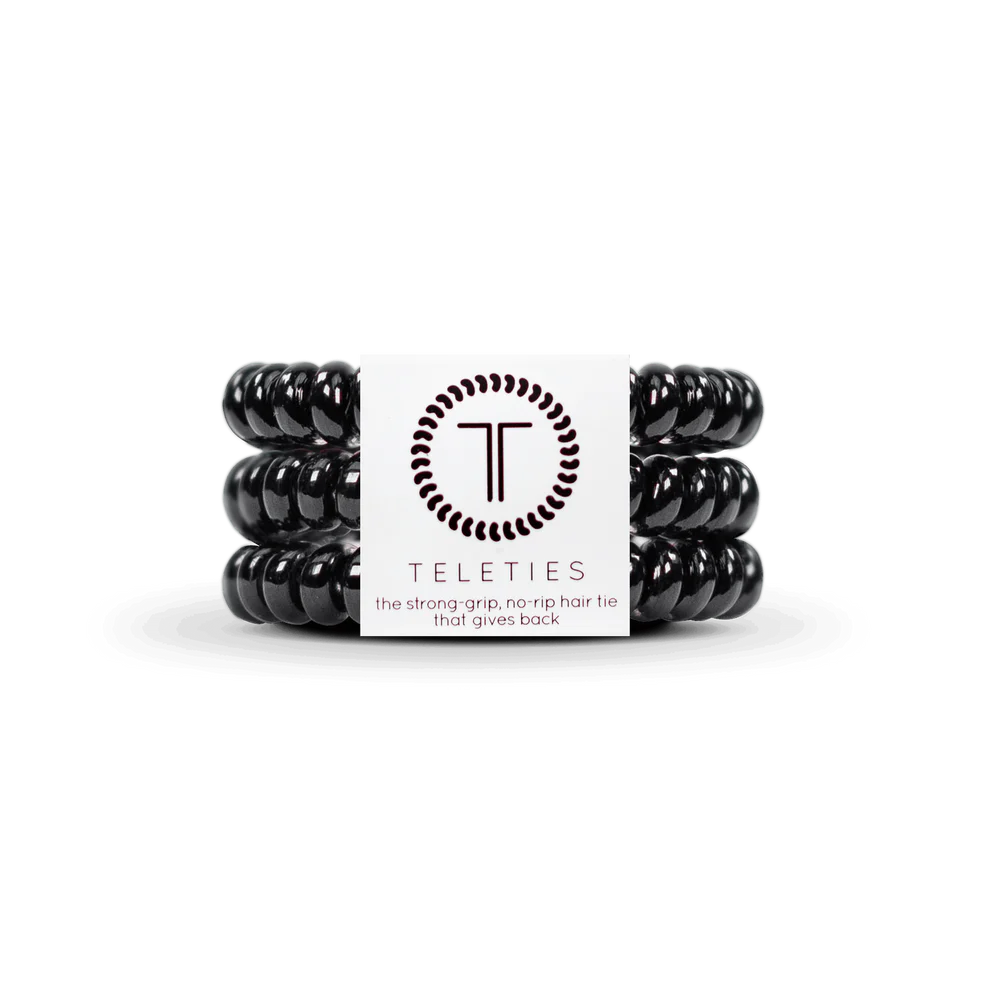 Teleties Jet Black Hair Ties | Large