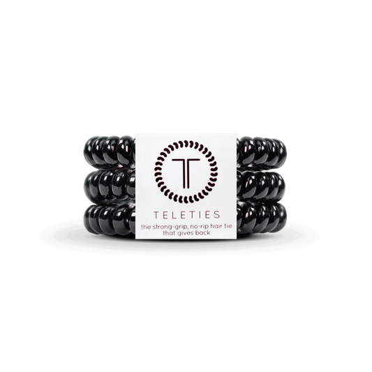 Teleties Jet Black Hair Ties | Small