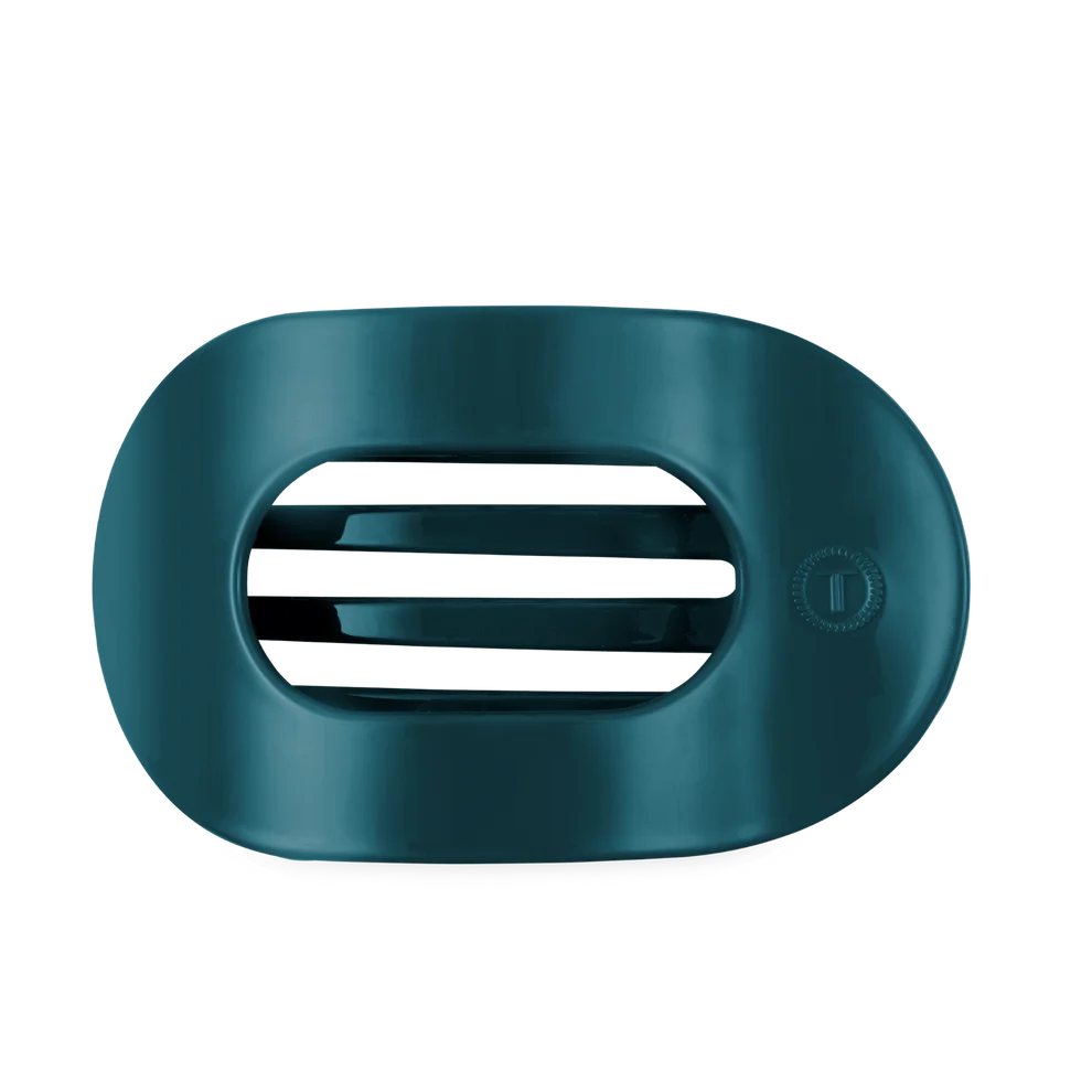 ‘Teal With It’ Flat Round Hair Clip | Large