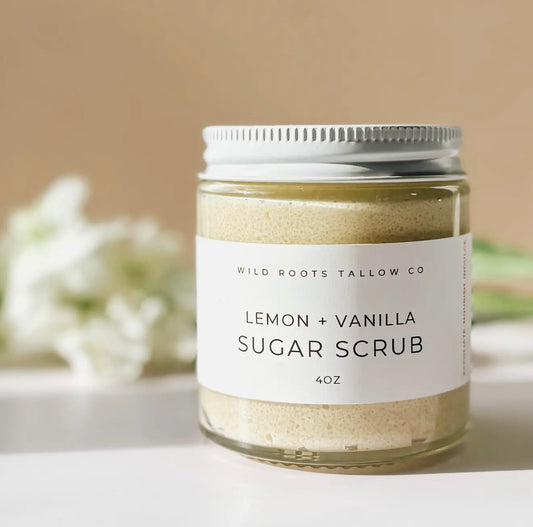 Lemon + Vanilla Tallow Exfoliating Sugar Scrub