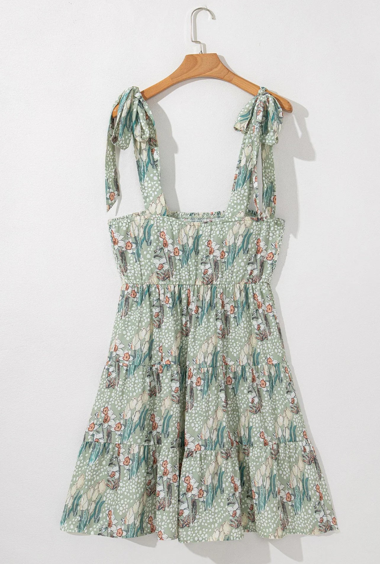 Floral Tie Strap Mini Dress