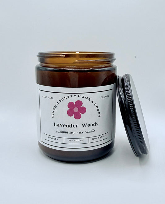 Lavender Woods 100% Organic Coconut Soy Wax Candle