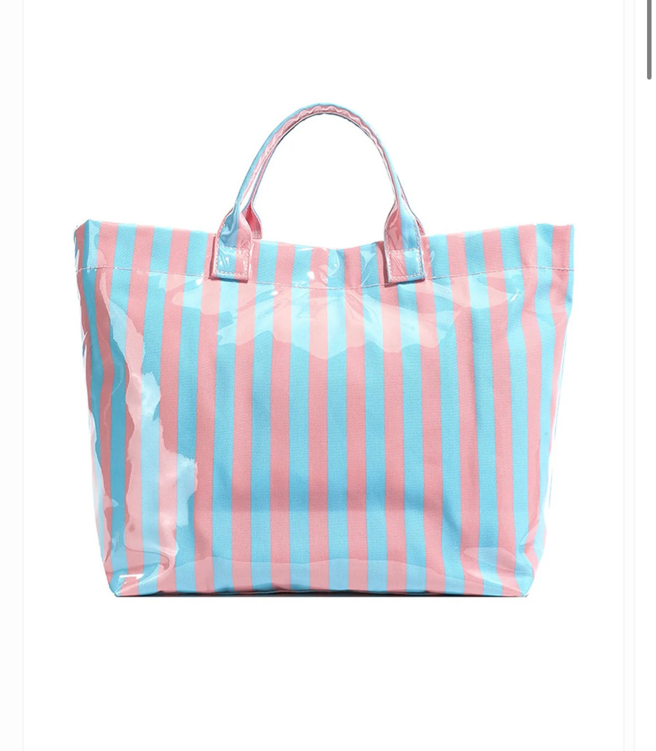 Glossy Striped Tote Bag