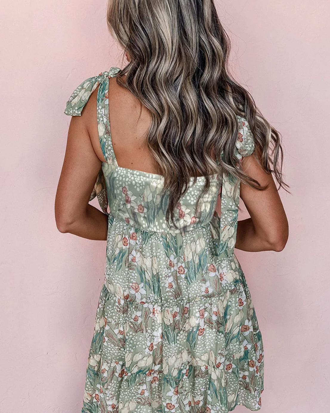Floral Tie Strap Mini Dress