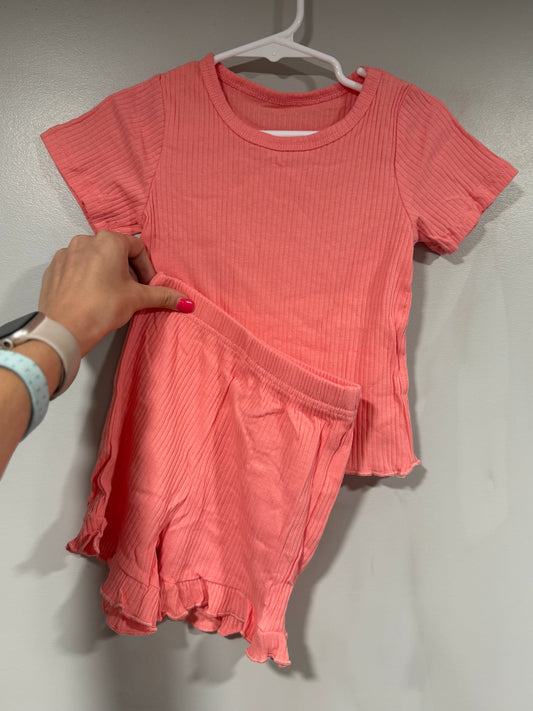 Solid Ribbed Short Set