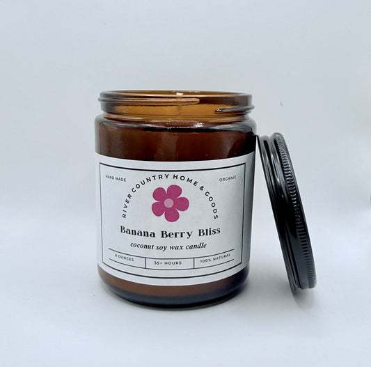 Banana Berry Bliss 100% Organic Coconut Soy Wax Candle