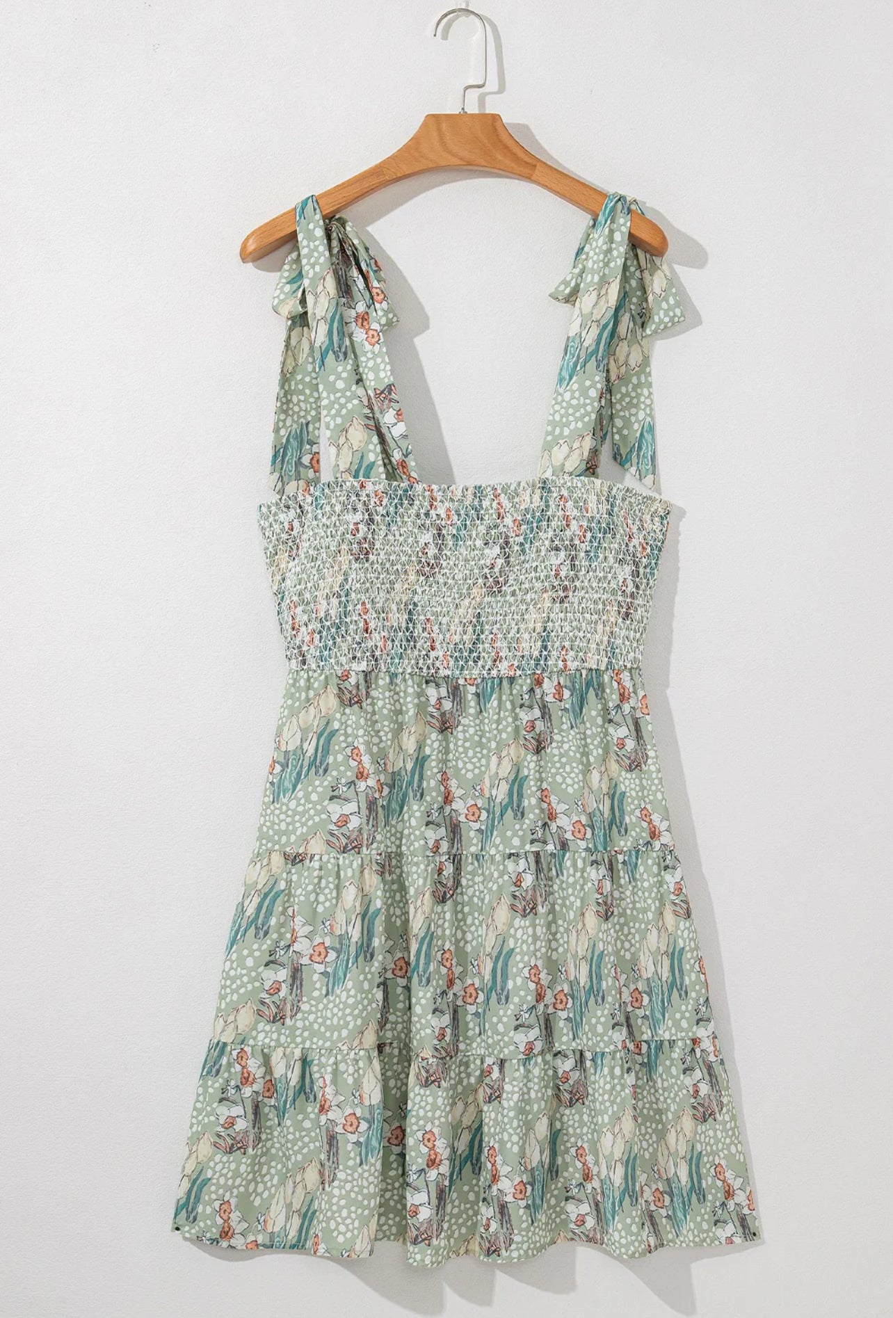 Floral Tie Strap Mini Dress