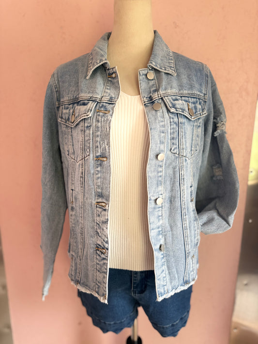 Raw Hem Denim Jacket