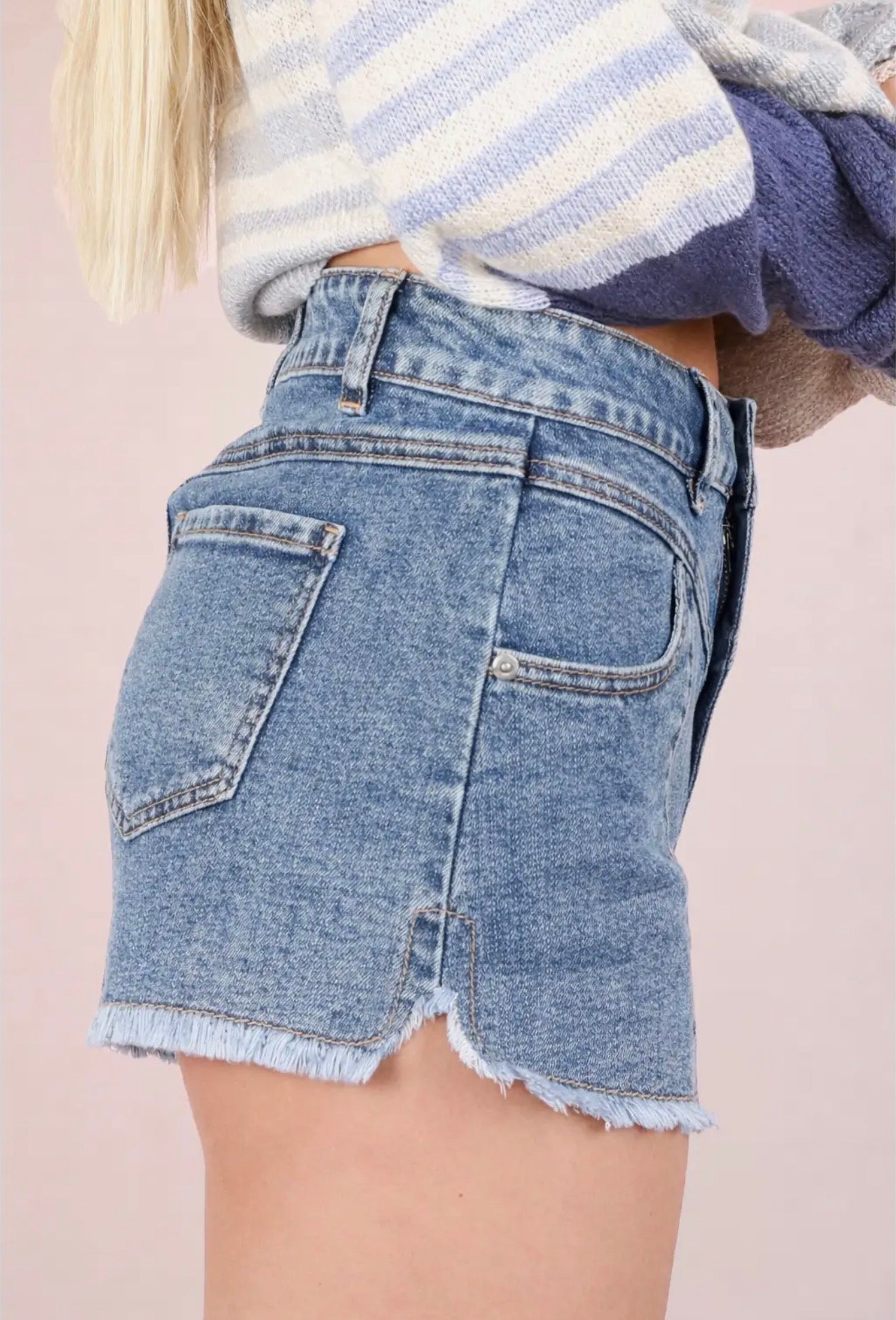 Frayed Denim Shorts