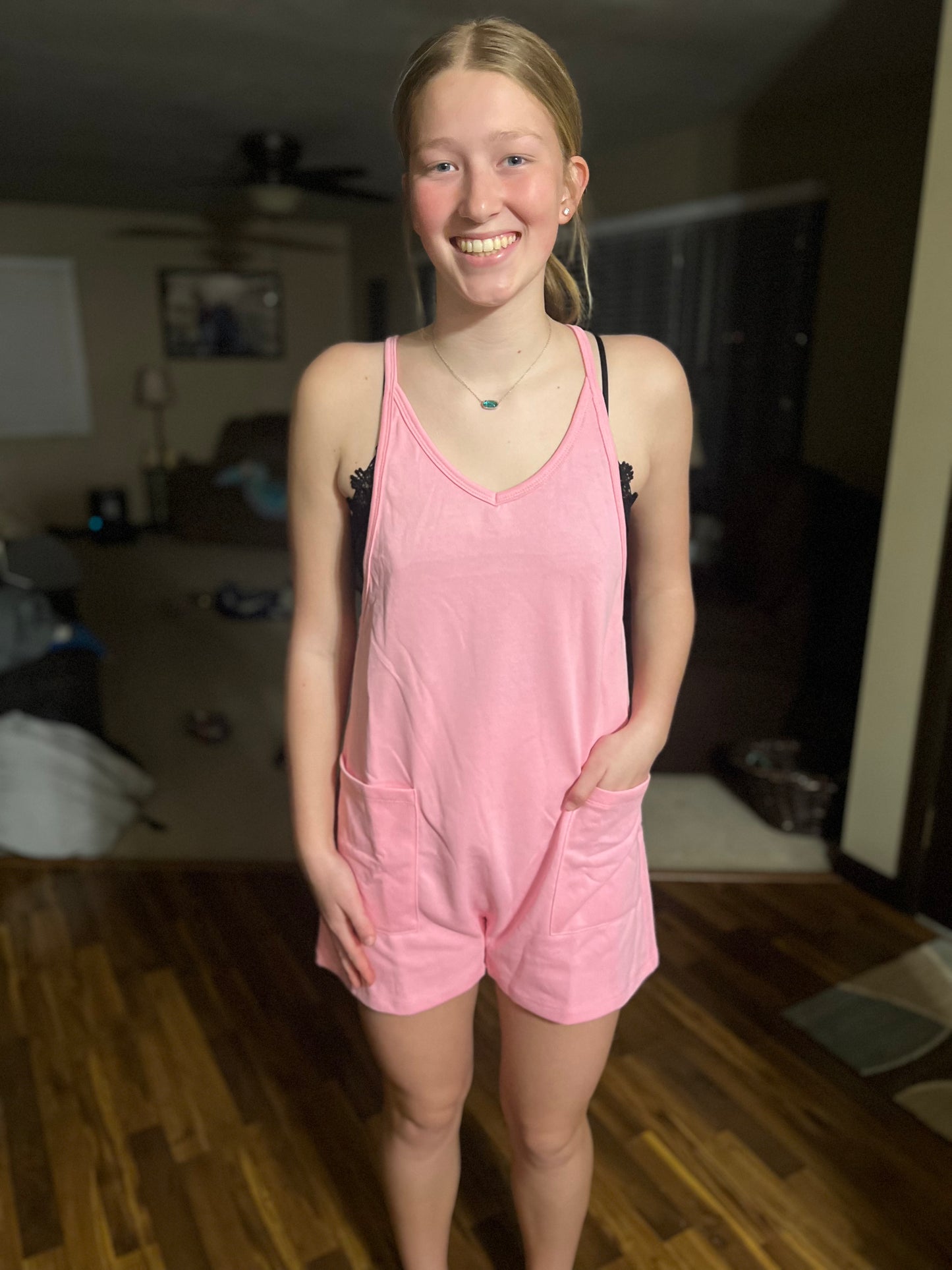 Pink Tank Romper