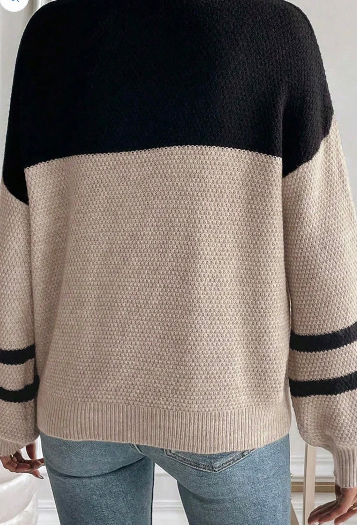 Colorblock knit Striped Sweater
