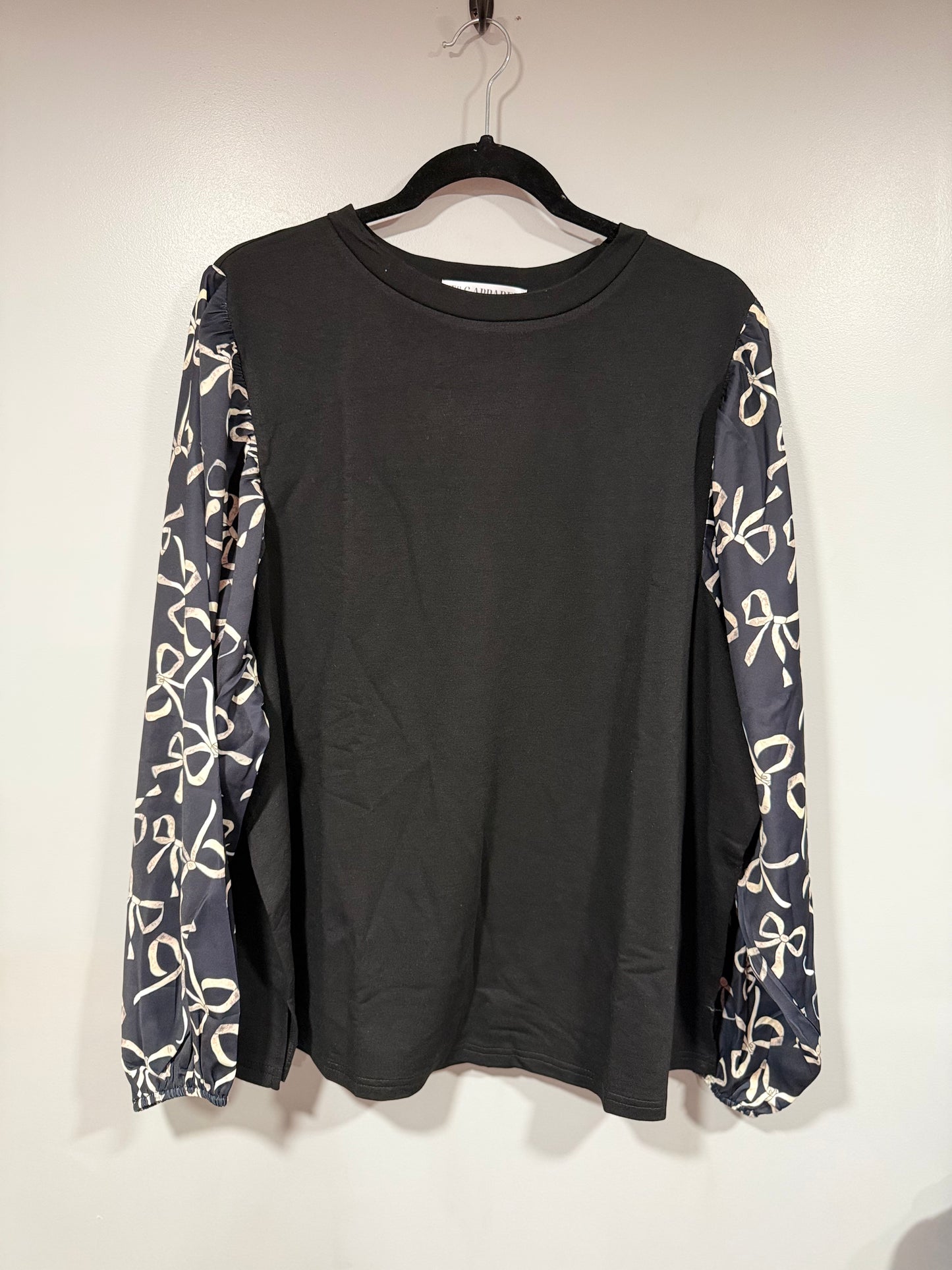 Black Bowknot Plus Blouse