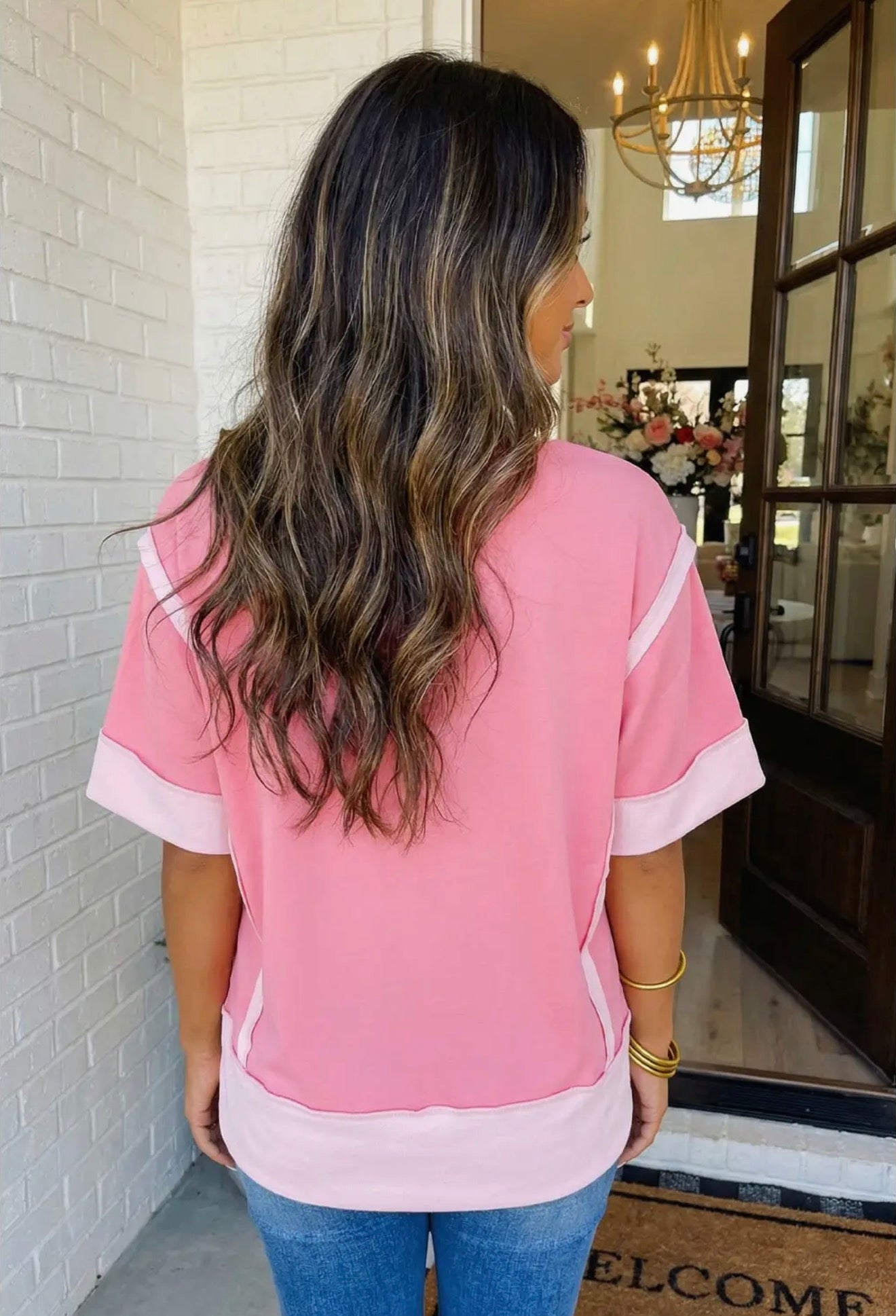 Baby Pink Raw Seam Top