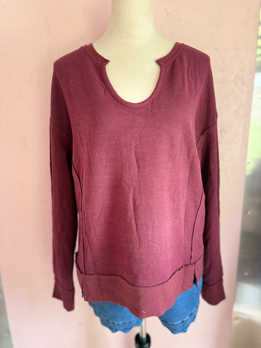 Waffle Knit Sweatshirt