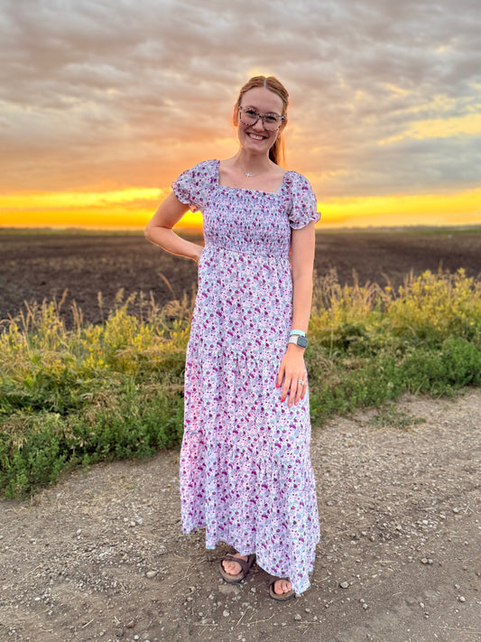 Purple Floral Maxi Dress
