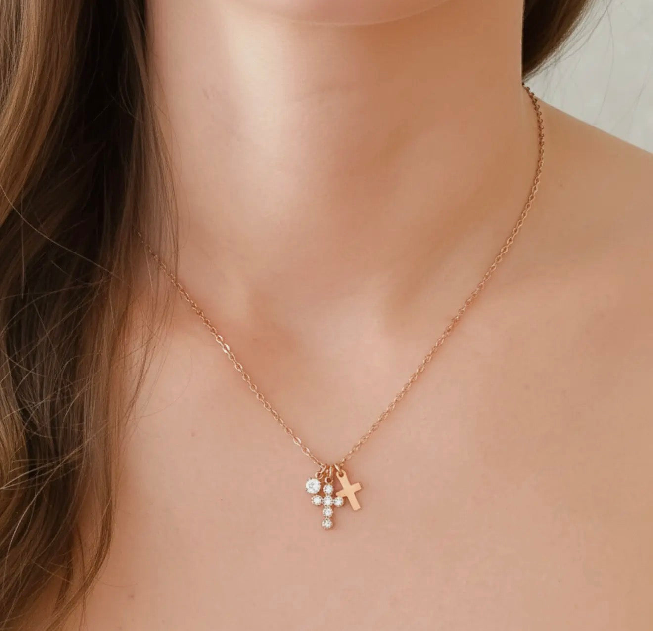 Forever Duo Cross Necklace