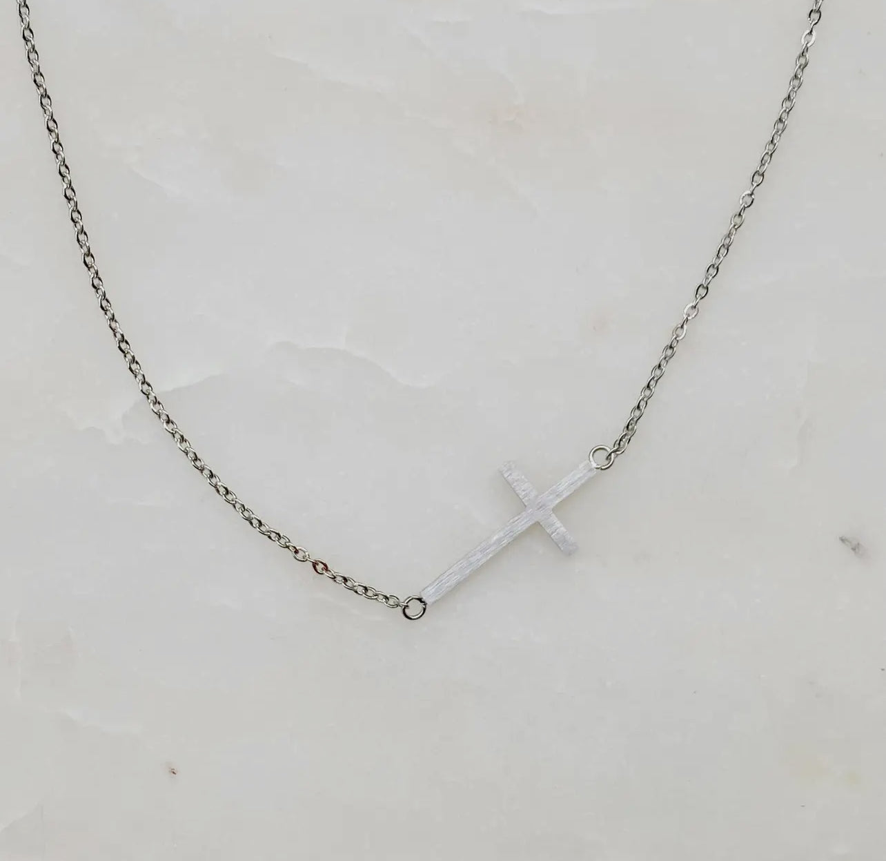 Silver cross necklace