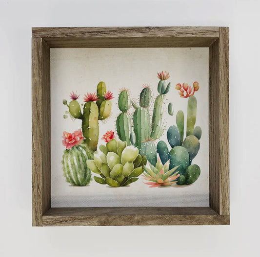 Watercolor Cacti Canvas