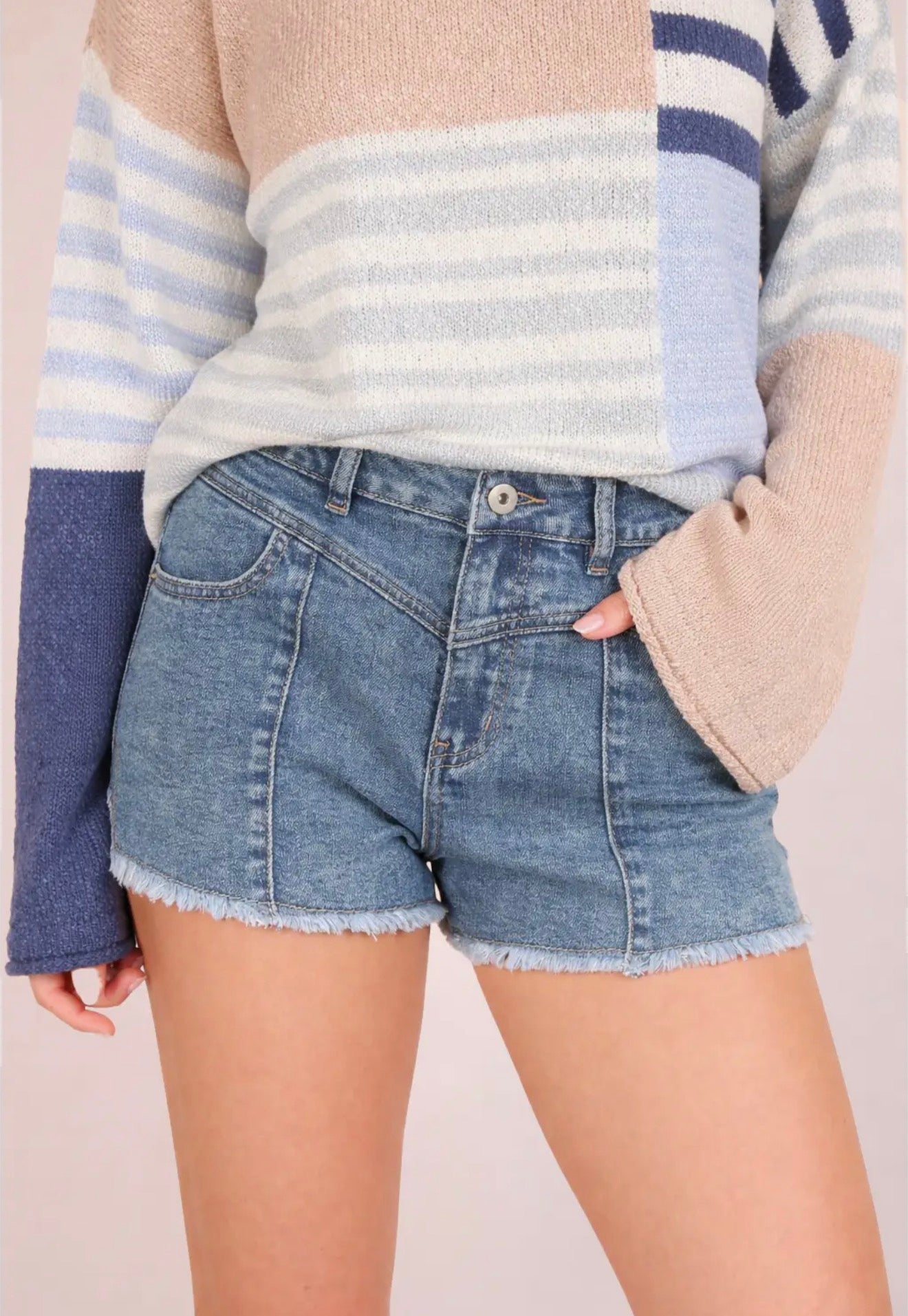 Frayed Denim Shorts