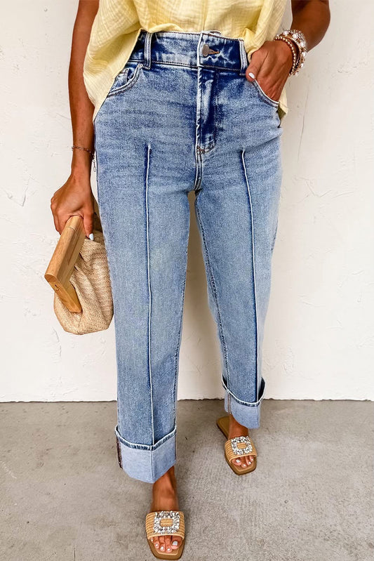 Center Seam Cuffed Jeans