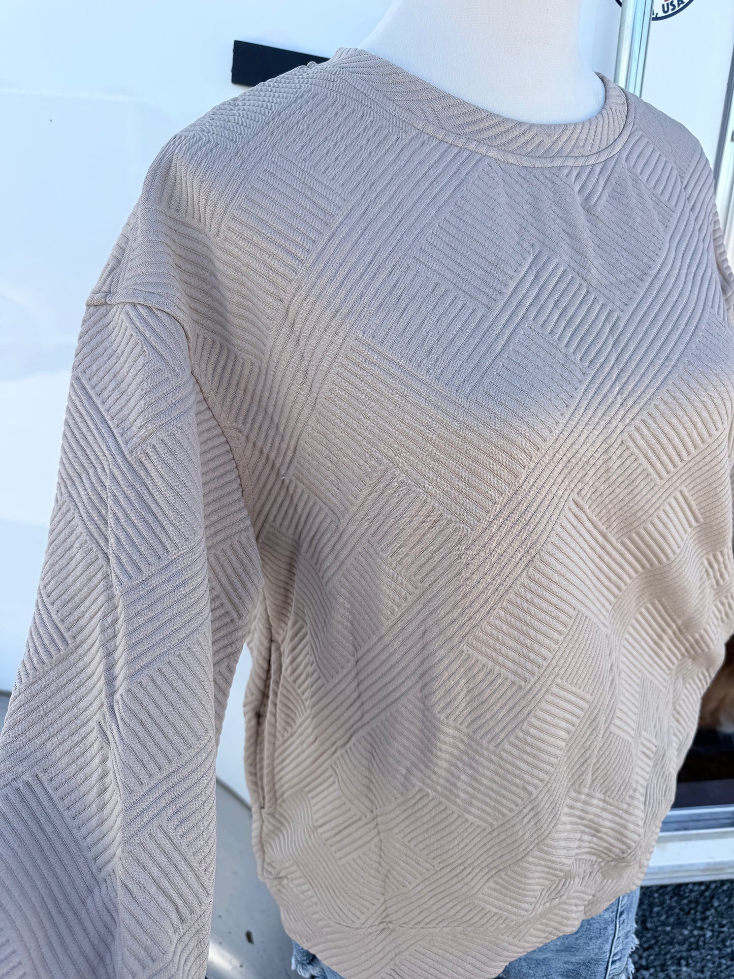 Textured Pocket Pullover