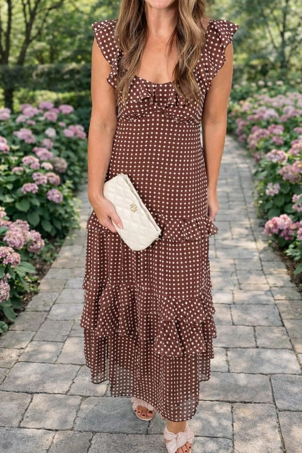 Polka Dot Ruffled Maxi Dress - PREORDER