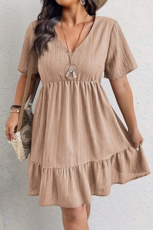 Khaki Tiered Dress - PREORDER