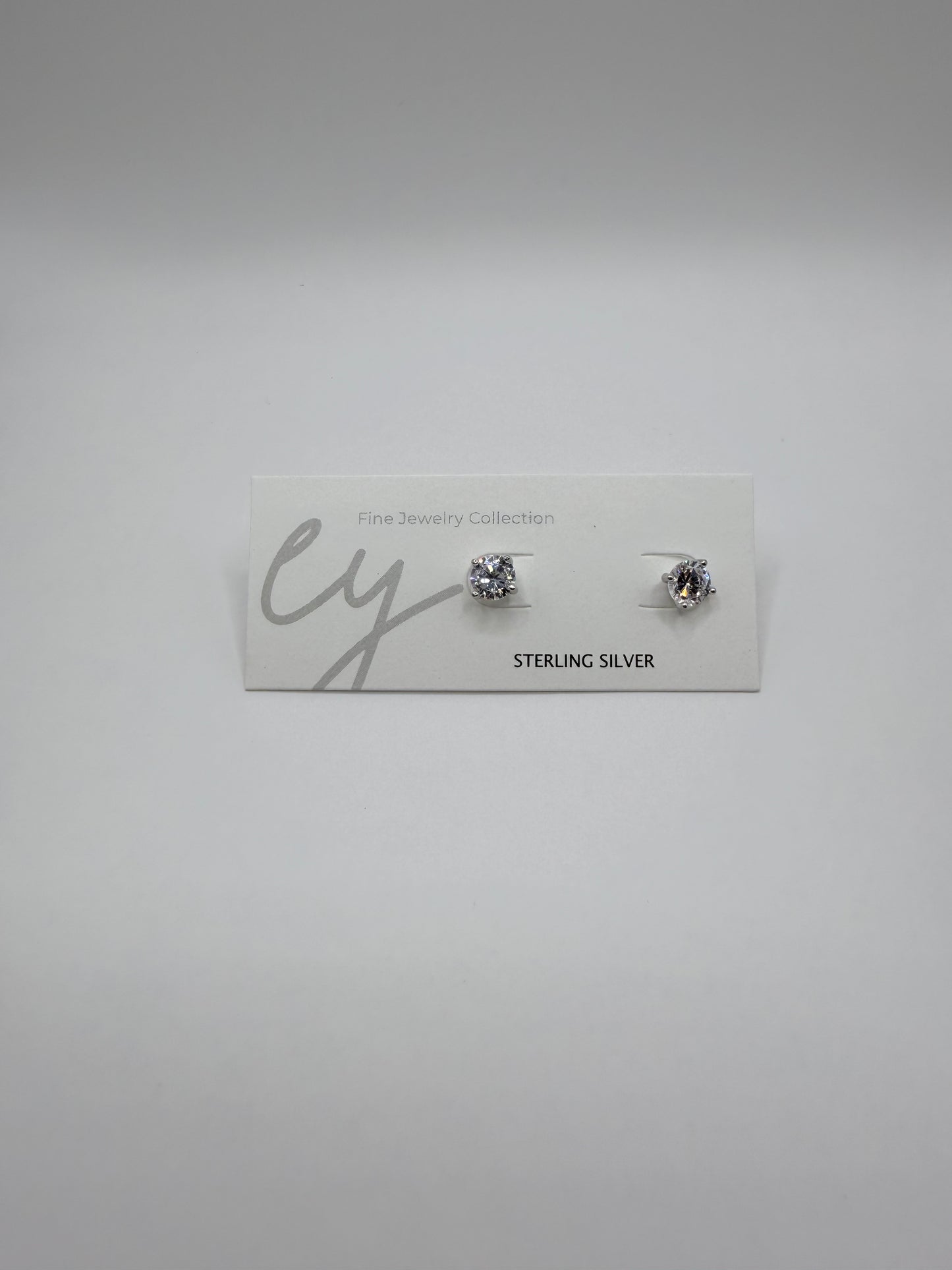 Brilliant Cut Sterling Silver Stud Earrings