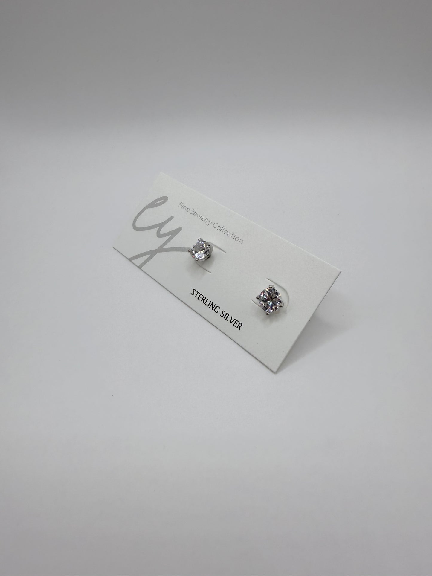 Brilliant Cut Sterling Silver Stud Earrings