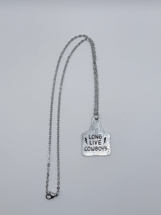 Long Live Cowboys Cow Tag Necklace