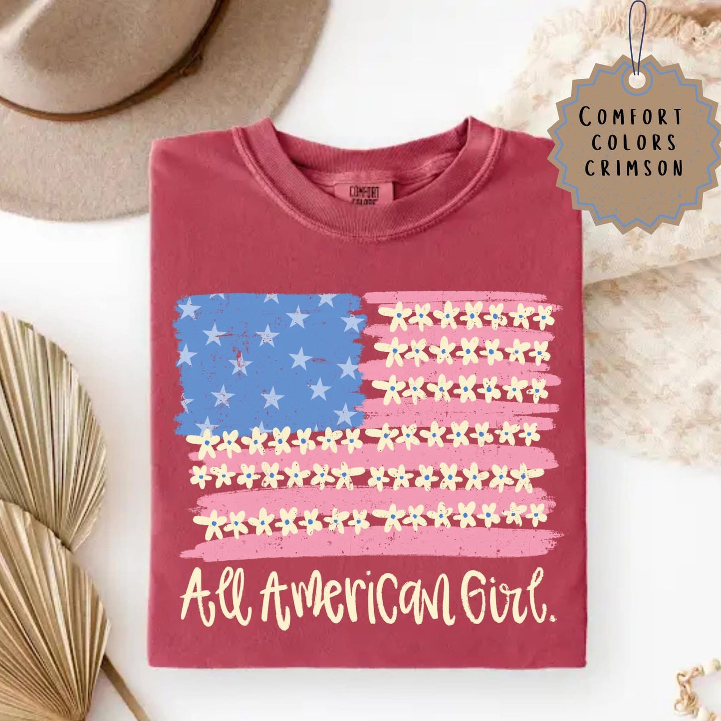 Floral Flag All American Girl Tee - PREORDER